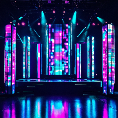 中央LED屏幕与3D像素结构