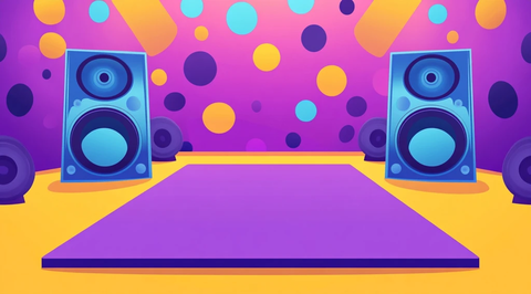 紫色蓝色波点黄色地毯舞台