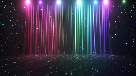 彩虹光与星星背景