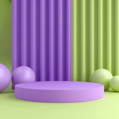 绿色紫色颁奖台背景