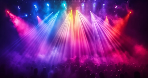 激光光线烟雾人群