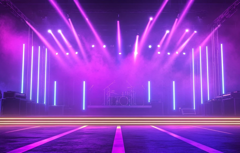 户外音乐会霓虹灯背景