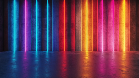 彩色条纹混凝土墙