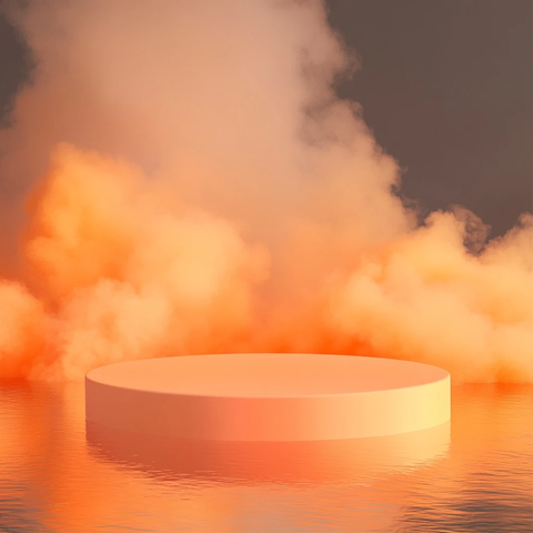 烟雾背景橙色水台产品展示