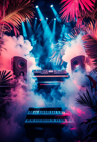 钢琴键与烟雾爆炸