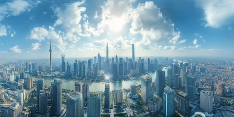 现代化大都市鸟瞰全景