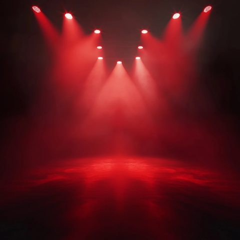 红色舞台聚光灯
