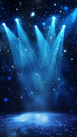 黑色背景蓝色灯光舞台