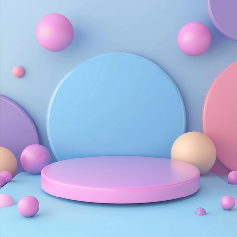 圆形平台卡通背景