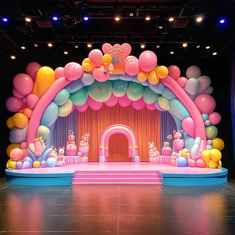 卡哇伊主题气球舞台