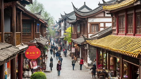 古色古香的传统中式建筑街道