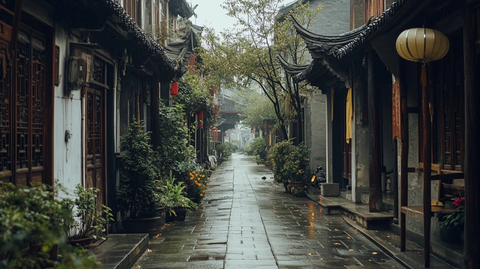 古色古香的中式建筑小巷街景