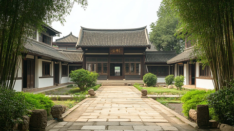 古色古香中式庭院建筑风光