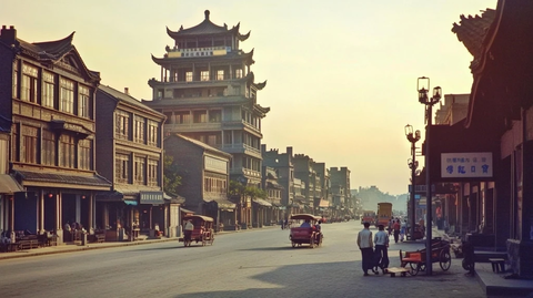 古色古香的传统中式街道景象