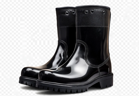 黑色雨靴透明背景
