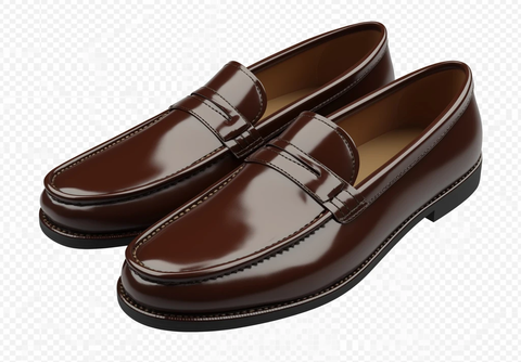 抛光皮革乐福鞋