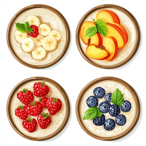 燕麦香蕉桃子莓果碗