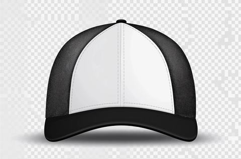 白色黑色棒球帽矢量图