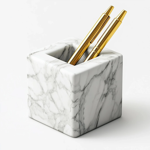 大理石笔筒
