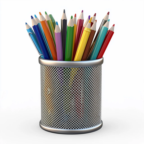 金属笔筒彩色铅笔