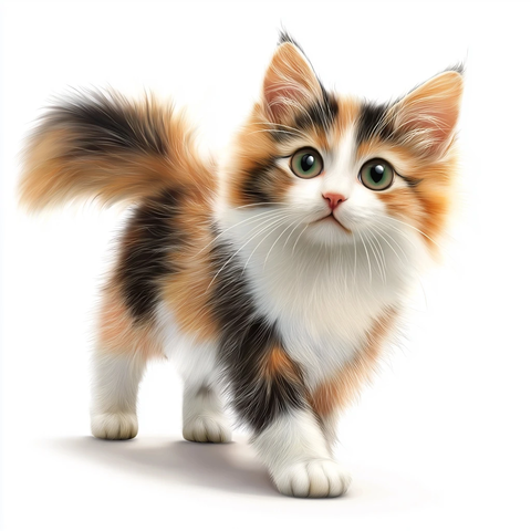 小猫站立看镜头