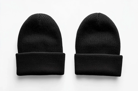 黑色毛线帽平铺图