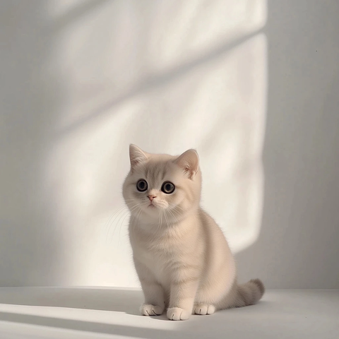 短毛猫坐姿正面照