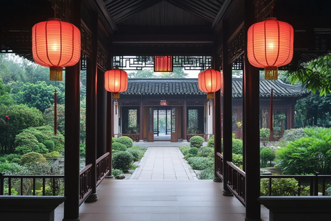 古色古香的中式庭院灯笼景观