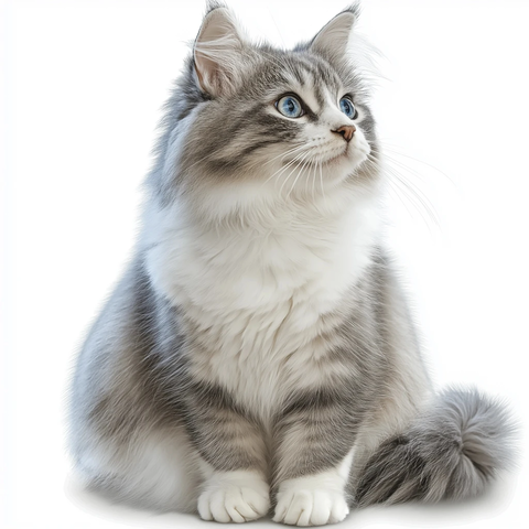 白底透明猫坐姿