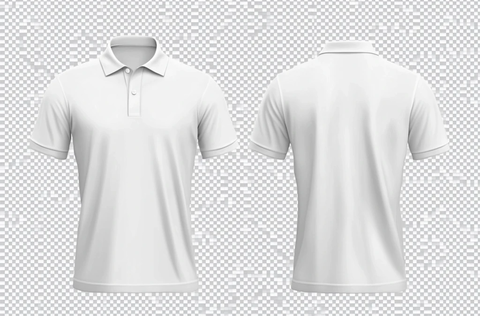 白色polo衫正反面展示