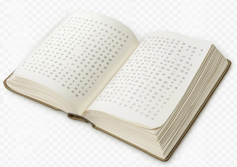 透明背景的盲文书籍