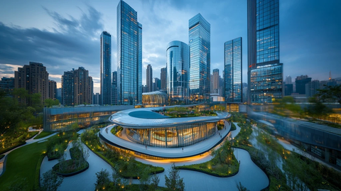 现代化都市中独具设计感的建筑景观