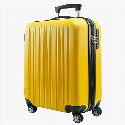 黄色行李箱轮子透明背景