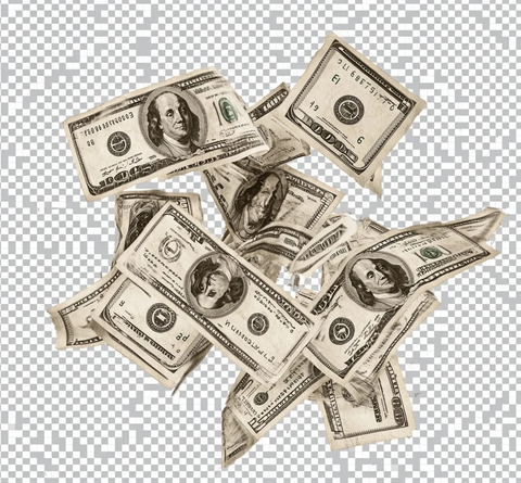 飞行的美元钞票