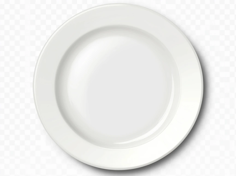 白色盘子透明背景