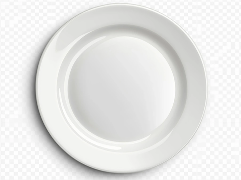 白色盘子透明背景