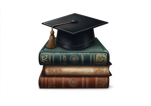 毕业帽与书籍