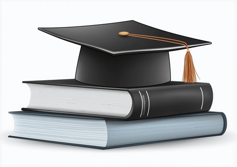 毕业帽与书籍