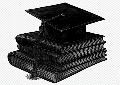 毕业帽与书籍