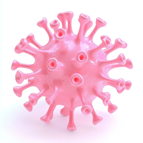 粉色冠状病毒3D模型