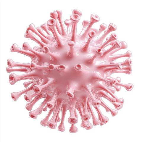 粉色冠状病毒3D模型