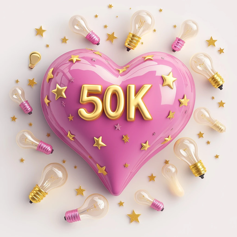 粉色心形50K金色文字