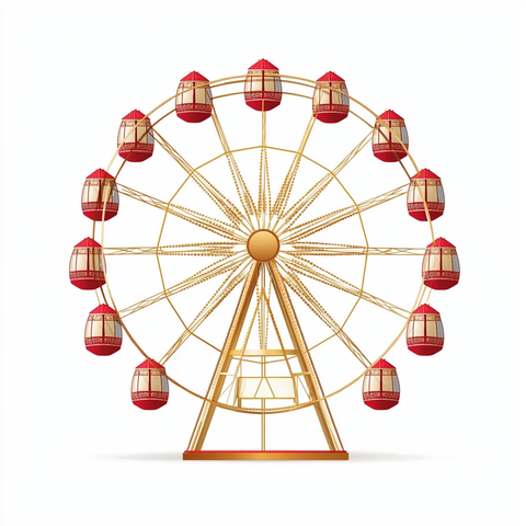 红色金色摩天轮