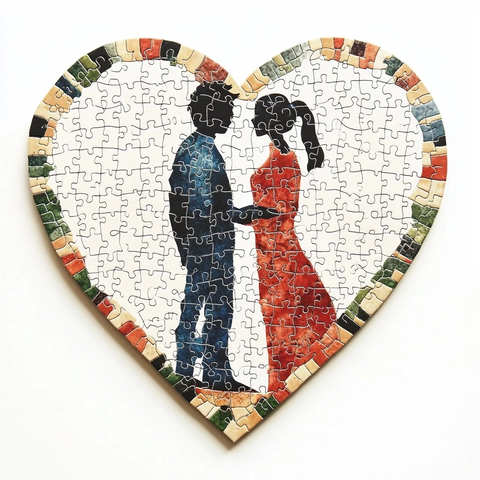 心形拼图幸福情侣