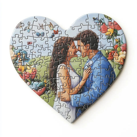 心形拼图幸福情侣
