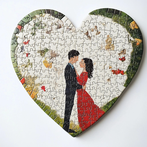 心形拼图幸福情侣