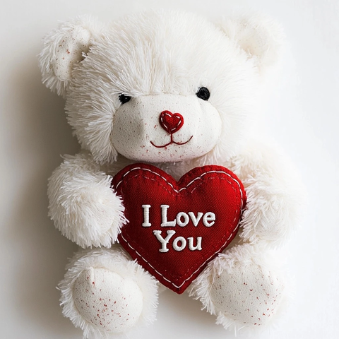 白熊抱红心