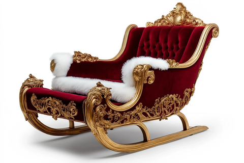 红绒金饰圣诞雪橇