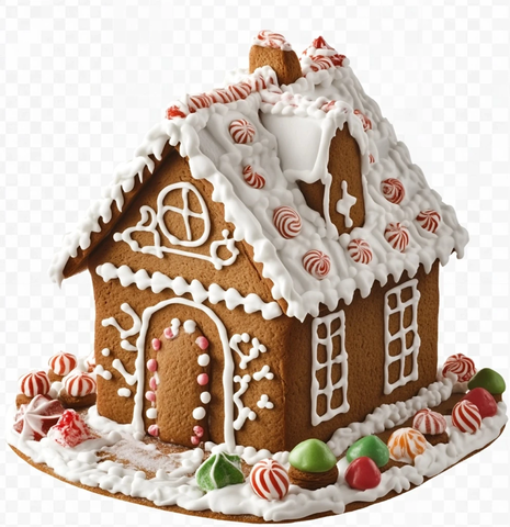 透明背景姜饼屋