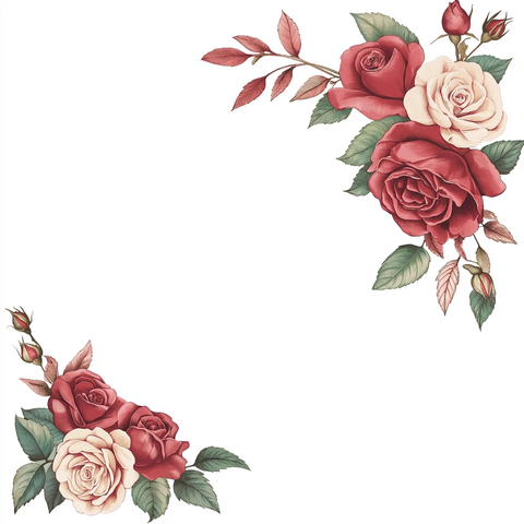 红玫瑰角落装饰